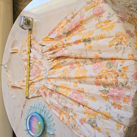 NWT Bloomingdales Wayf corset midi in Garden roses yellow floral size large - Picture 15 of 16